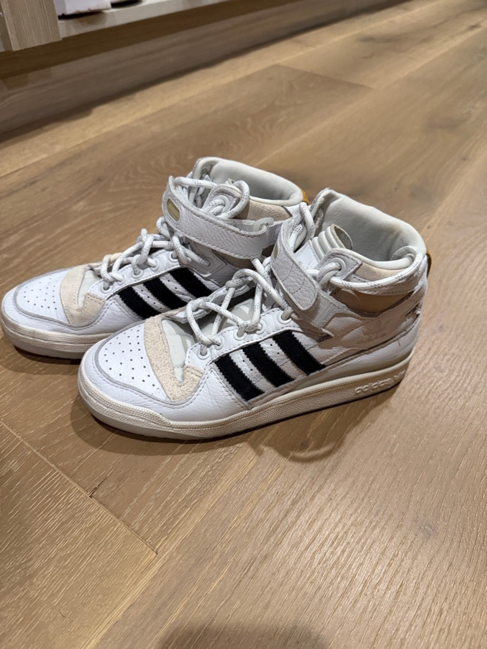 adidas Ivy Park White and Black High-Top Athletic Sneakers